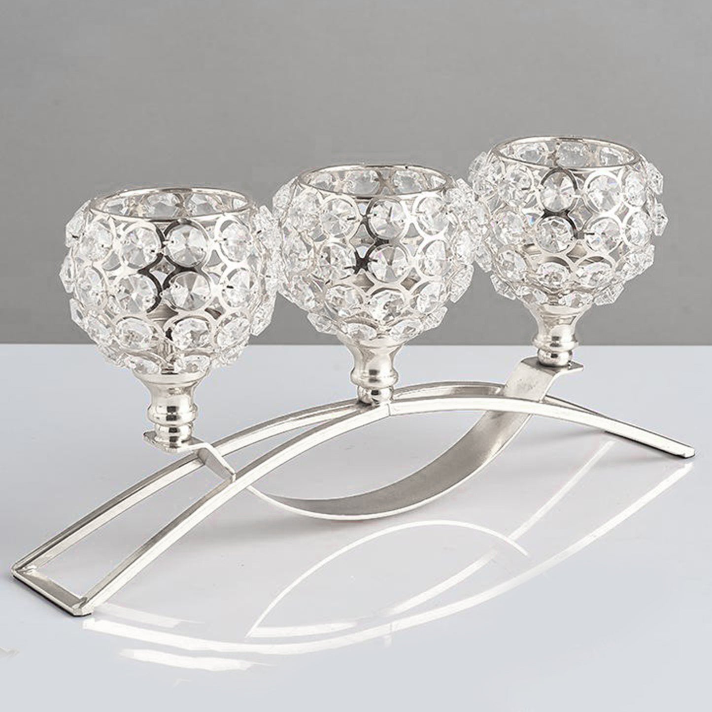 Gold & Silver Crystal Candle Holders