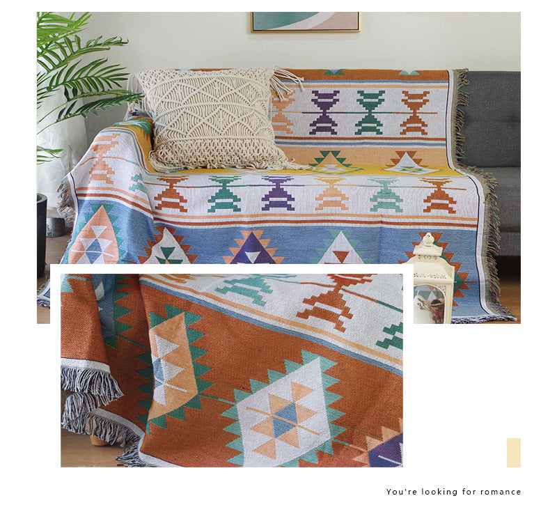 Bohemian Geometric Throw Blanket