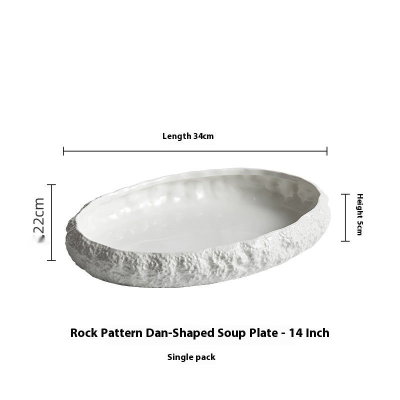 Rock Pattern Ceramic Deep Serving Dish