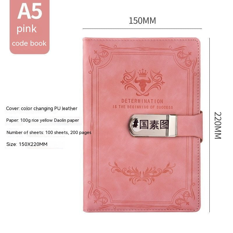 A5 Vintage Retro 200 page Journal With Lock