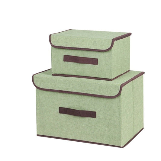 Folding storage box set in assorted colours