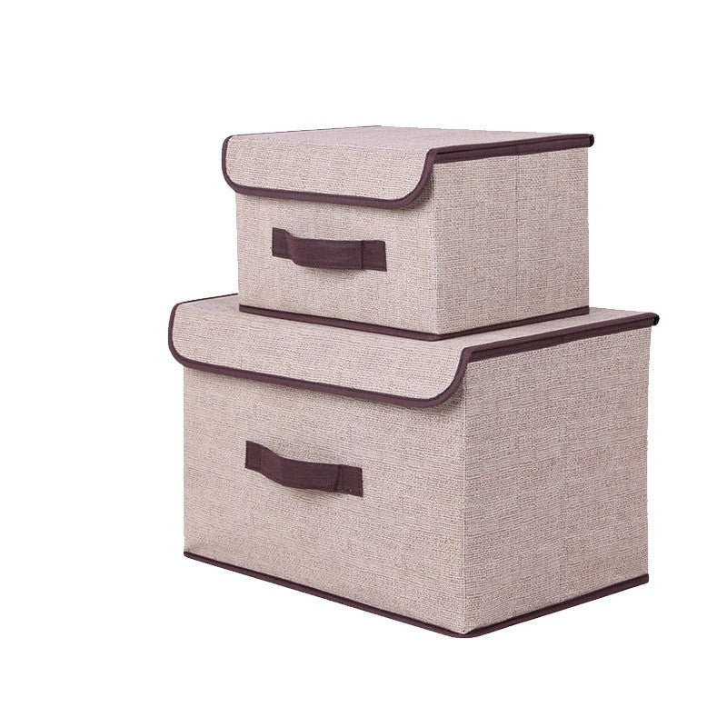 Folding storage box set in assorted colours