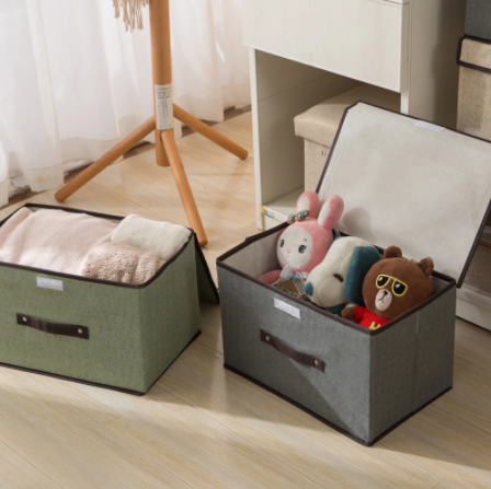 Folding storage box set in assorted colours