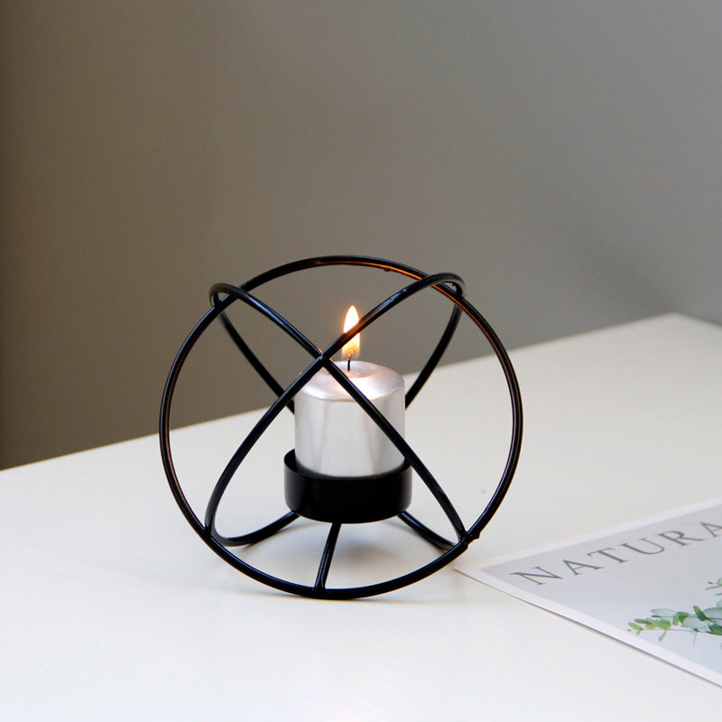 Spherical Wrought Iron Candle Holder