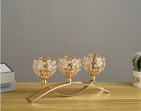Gold & Silver Crystal Candle Holders