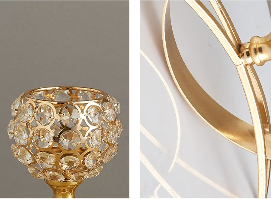 Gold & Silver Crystal Candle Holders
