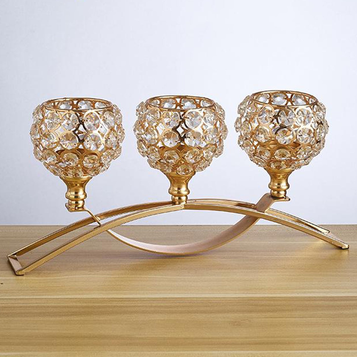 Gold & Silver Crystal Candle Holders