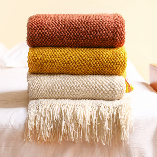 Beautiful colourful knitted throws