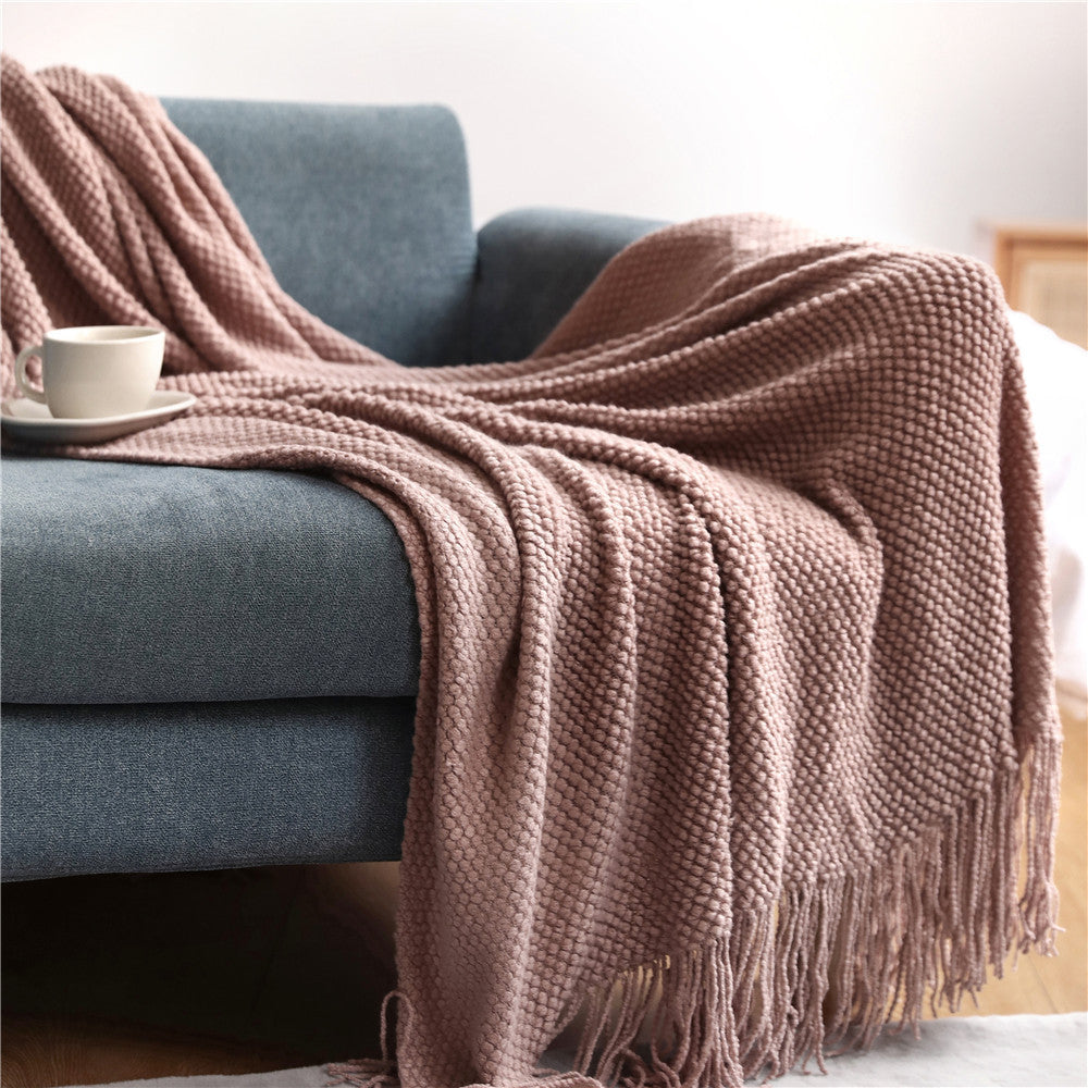 Beautiful colourful knitted throws