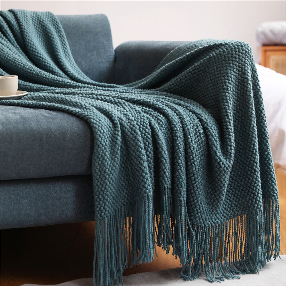 Beautiful colourful knitted throws