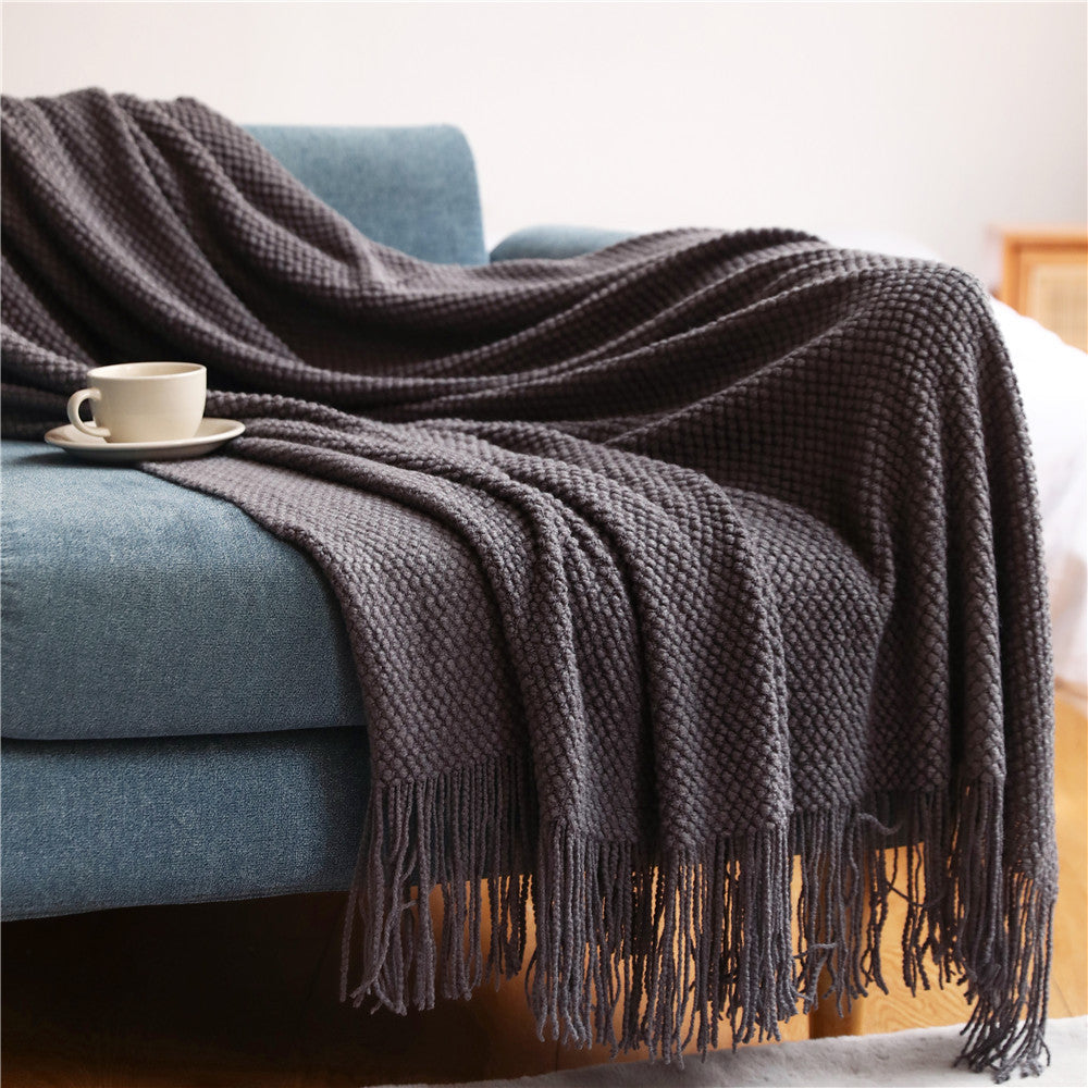 Beautiful colourful knitted throws