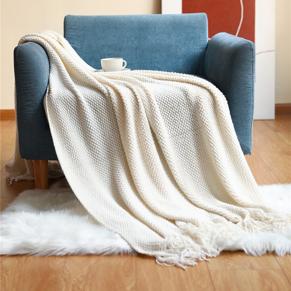 Beautiful colourful knitted throws