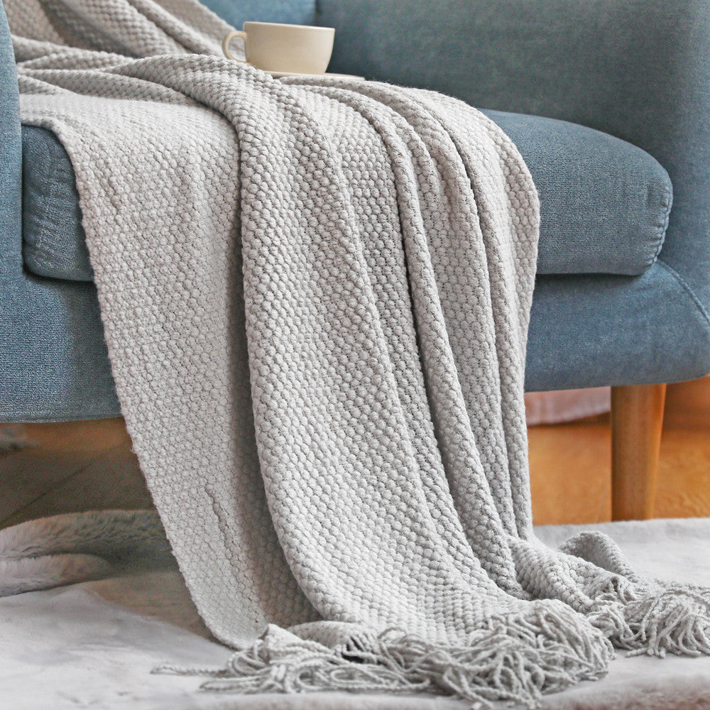 Beautiful colourful knitted throws