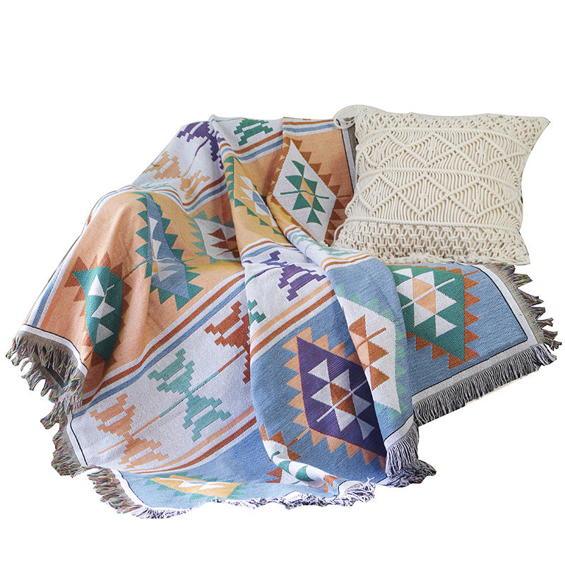 Bohemian Geometric Throw Blanket