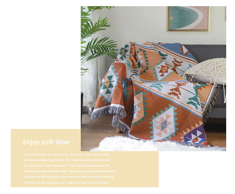 Bohemian Geometric Throw Blanket