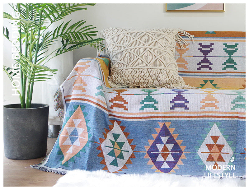 Bohemian Geometric Throw Blanket