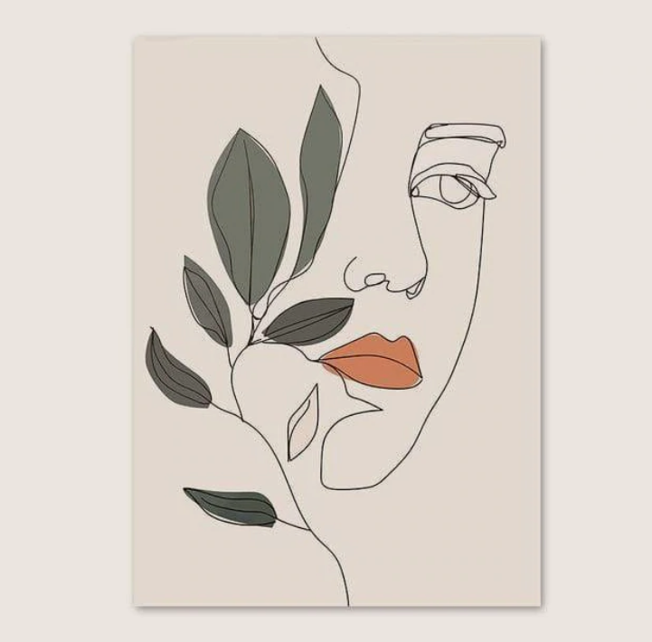 Modern Feminine Frameless Canvas Wall Art