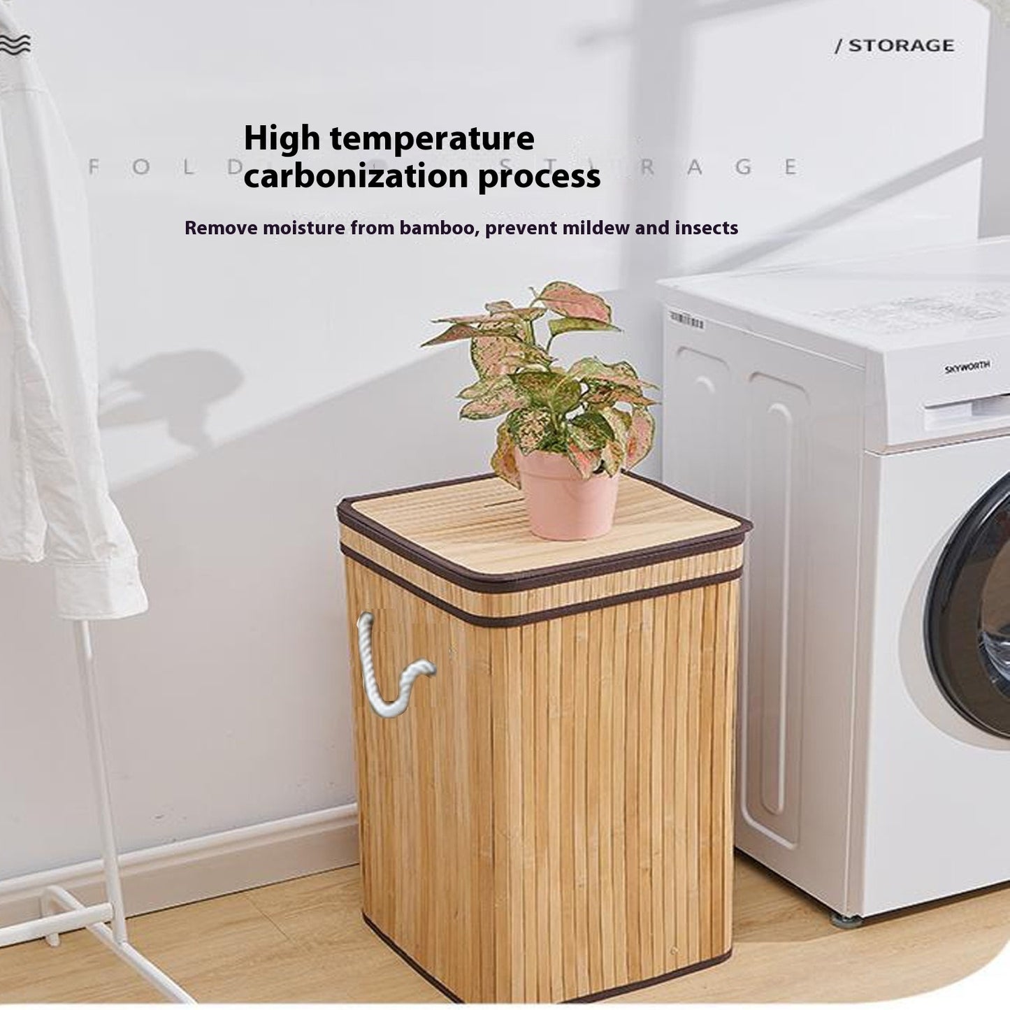 Bamboo Dust-proof Laundry/Storage Basket