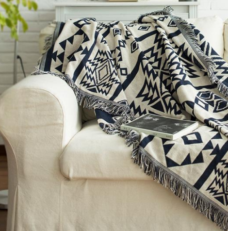 Beautiful Geometric Cotton Throw Blanket