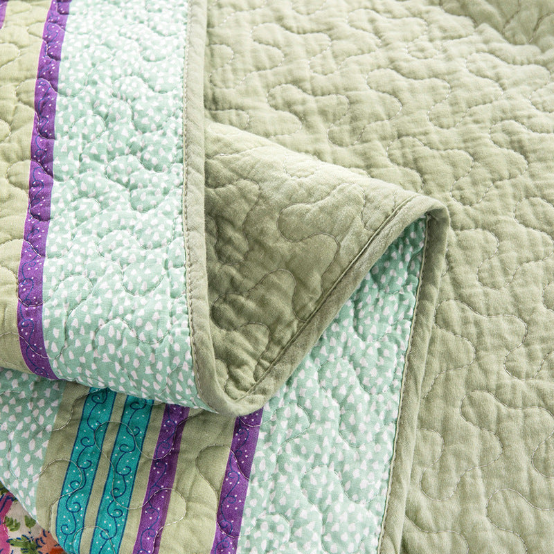 Beautiful Three-piece Patchwork Cotton Bedding Set