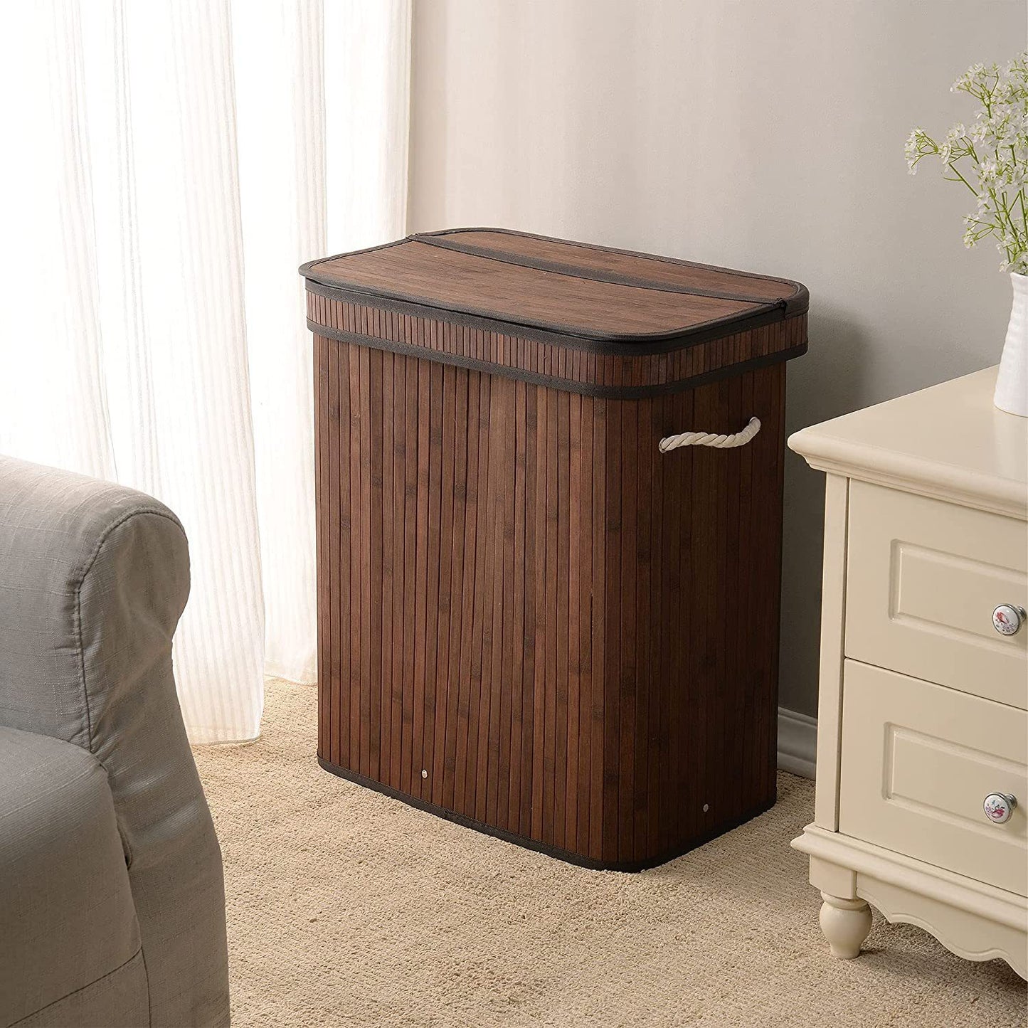 Bamboo Dust-proof Laundry/Storage Basket