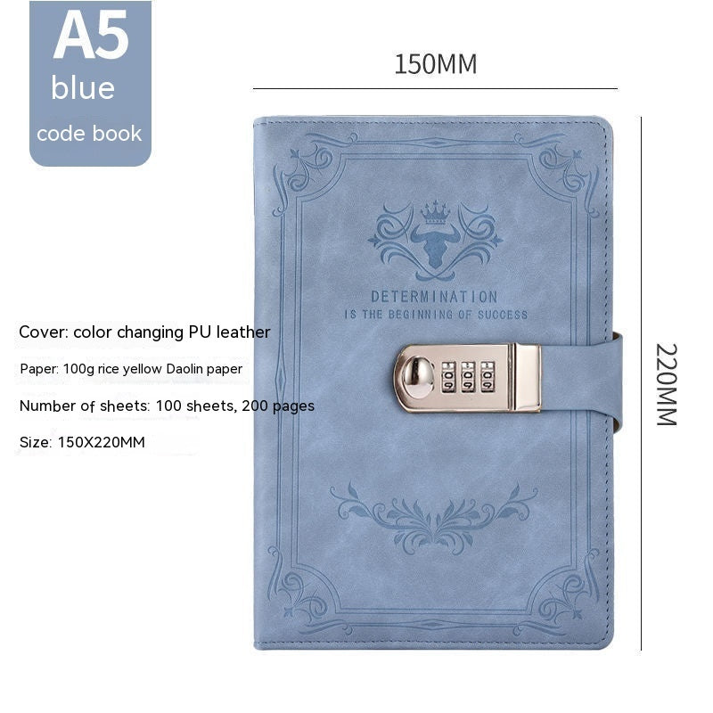 A5 Vintage Retro 200 page Journal With Lock