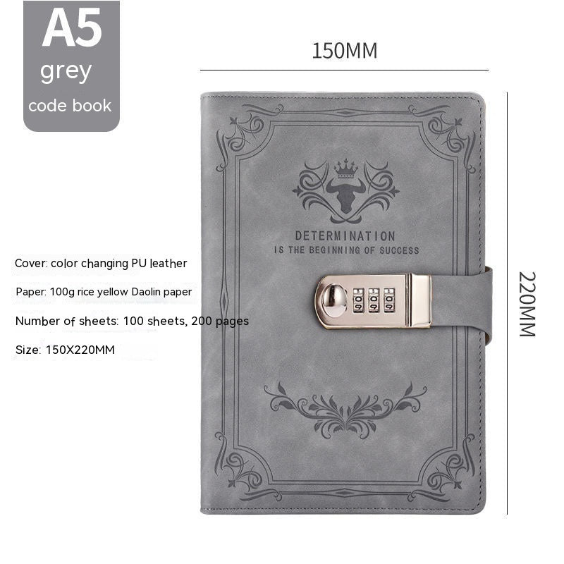 A5 Vintage Retro 200 page Journal With Lock