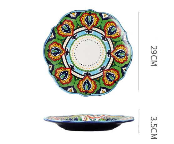 Bohemian Underglaze Ceramic Tableware